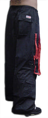 UFO Unisex Basic Strappy Pants (Black/Red)