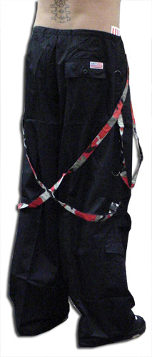 UFO Unisex Basic Strappy Pants (Black/Red Camo)