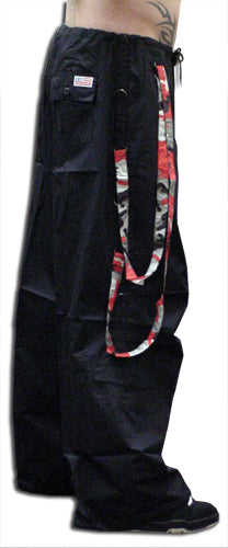 UFO Unisex Basic Strappy Pants (Black/Red Camo)