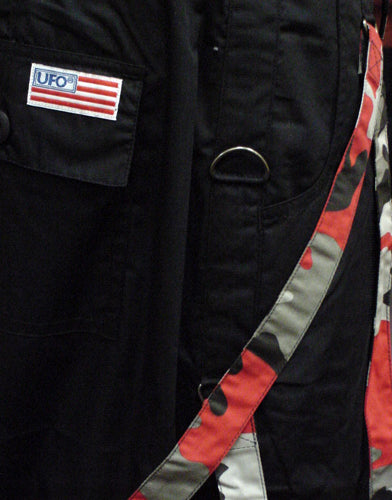 UFO Unisex Basic Strappy Pants (Black/Red Camo)