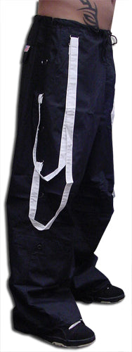 UFO Unisex Basic Strappy Pants (Black/White)