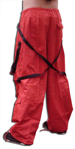 UFO Unisex Basic Strappy Pants (Red/Black)