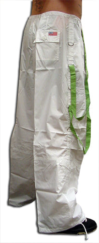 UFO Unisex Basic Strappy Pants (White/Green)