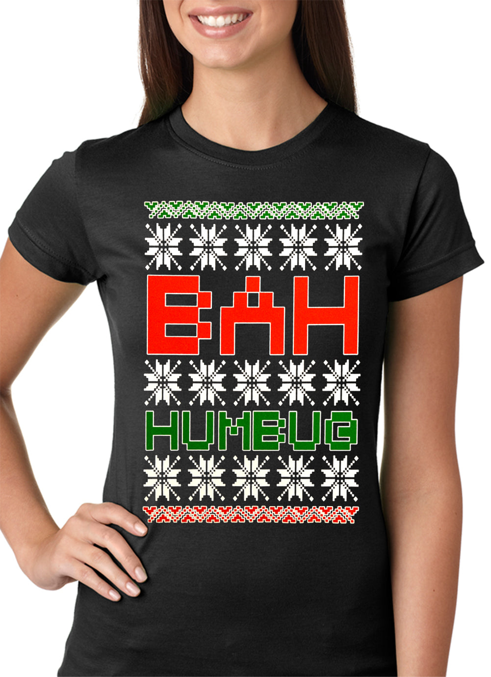 Ugly Christmas T-shirt - BAH HUMBUG Girls T-shirt