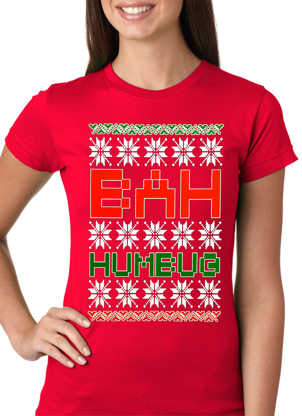 Ugly Christmas T-shirt - BAH HUMBUG Girls T-shirt