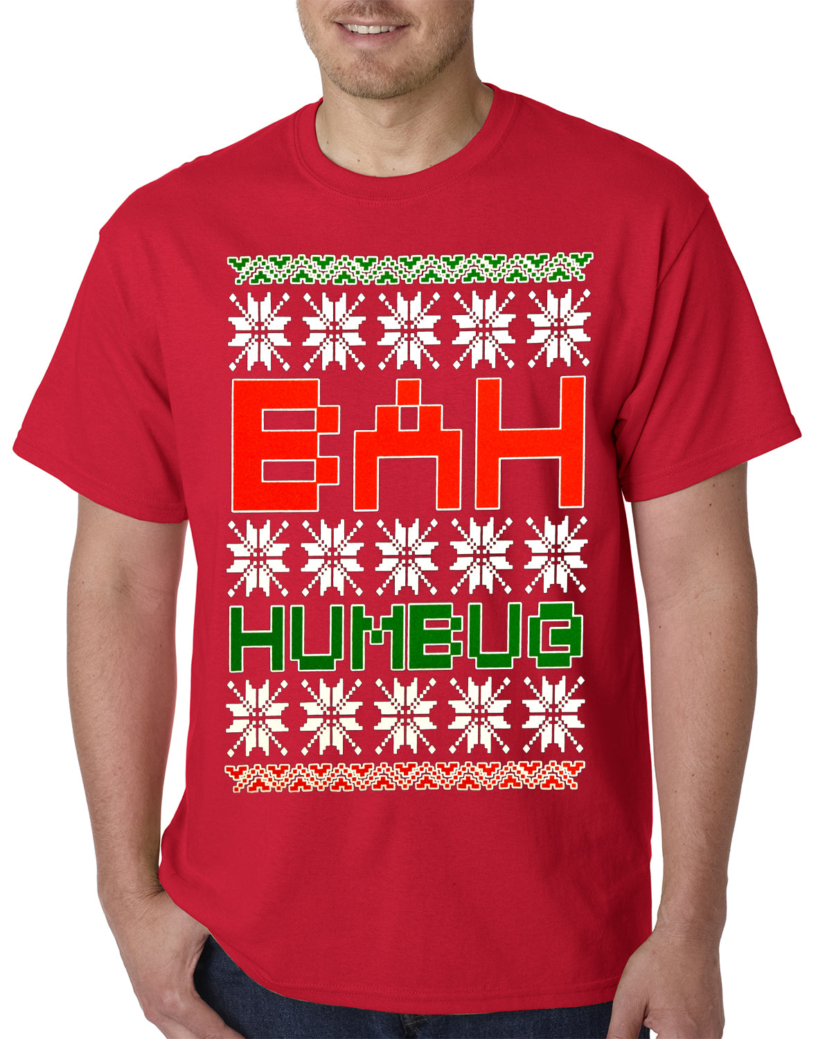 Ugly Christmas T-shirt - BAH HUMBUG Mens T-shirt