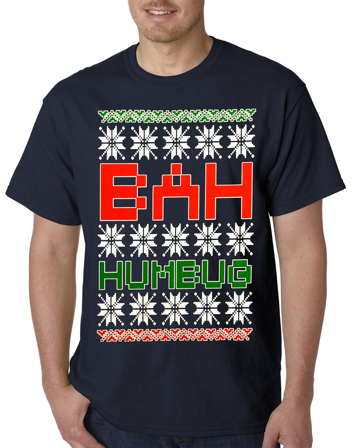 Ugly Christmas T-shirt - BAH HUMBUG Mens T-shirt