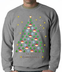 Ugly Christmas Sweater - Emoji Christmas Tree Ugly Christmas Adult Crewneck
