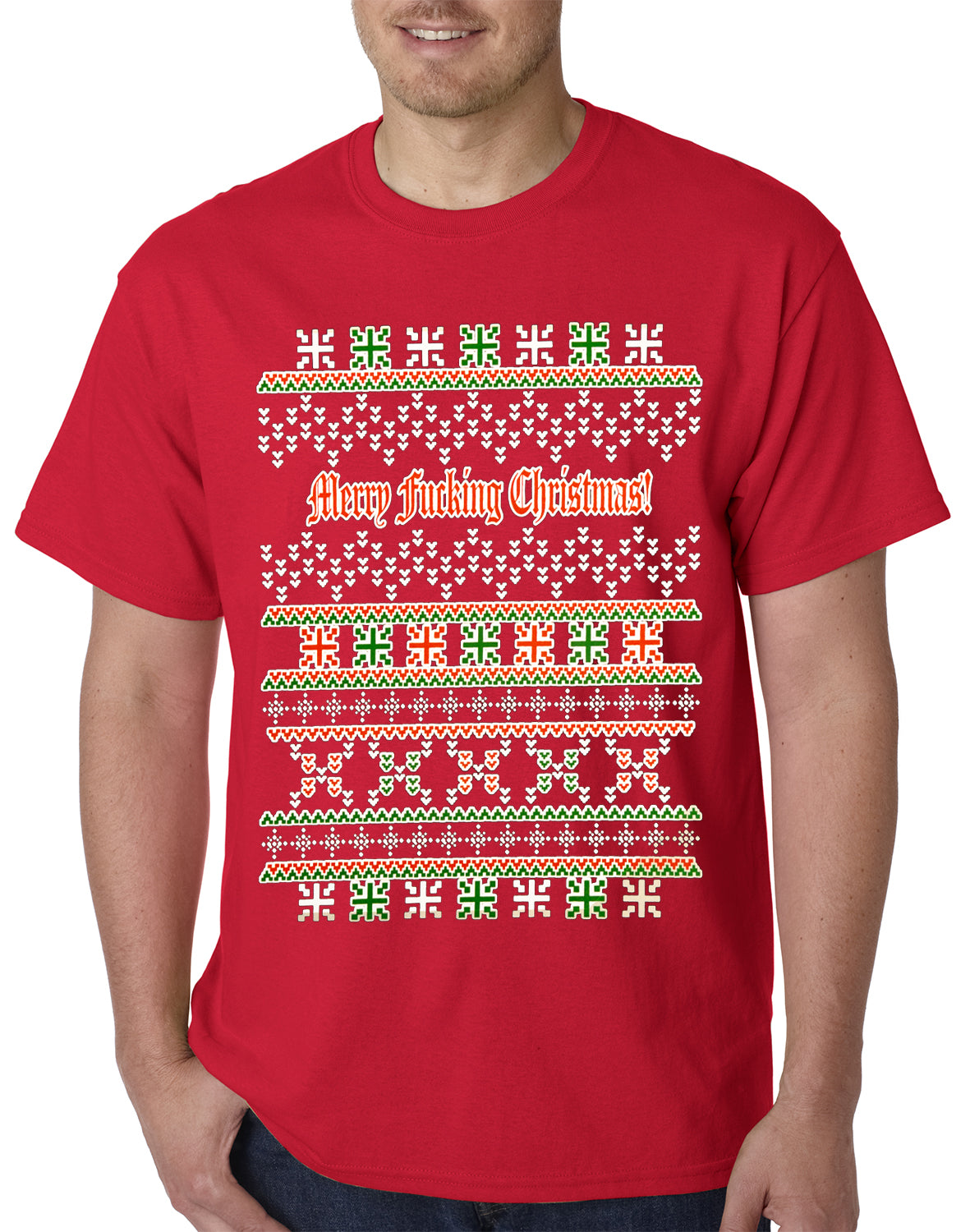 Ugly Christmas T-shirt - Merry F*cking Christmas Mens T-shirt