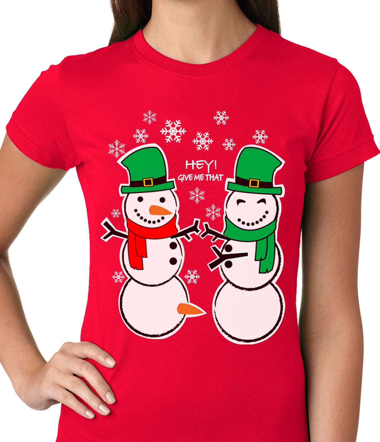 Ugly Christmas T-shirt Perverted Snowman Girls T-shirt