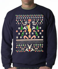 Ugly Christmas Sweater - Sexy Stripper on a Pole Adult Crewneck