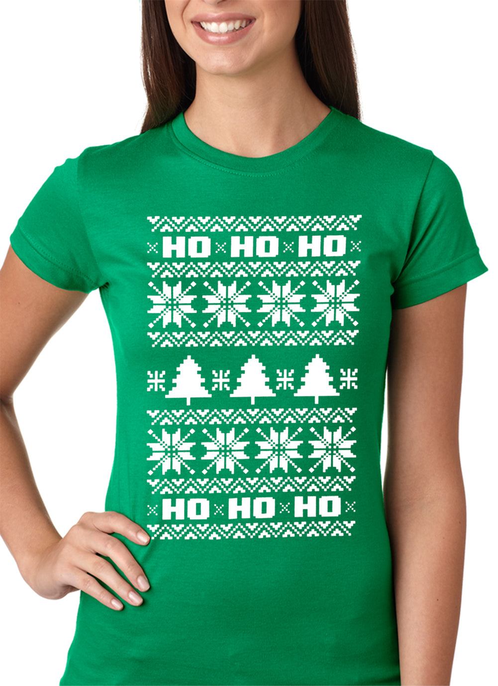 Ugly Christmas T-shirt - Snowflake HO HO HO Girls T-shirt