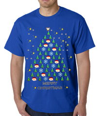 Ugly Christmas Tee - Emoji Christmas Tree Ugly Christmas Mens T-shirt