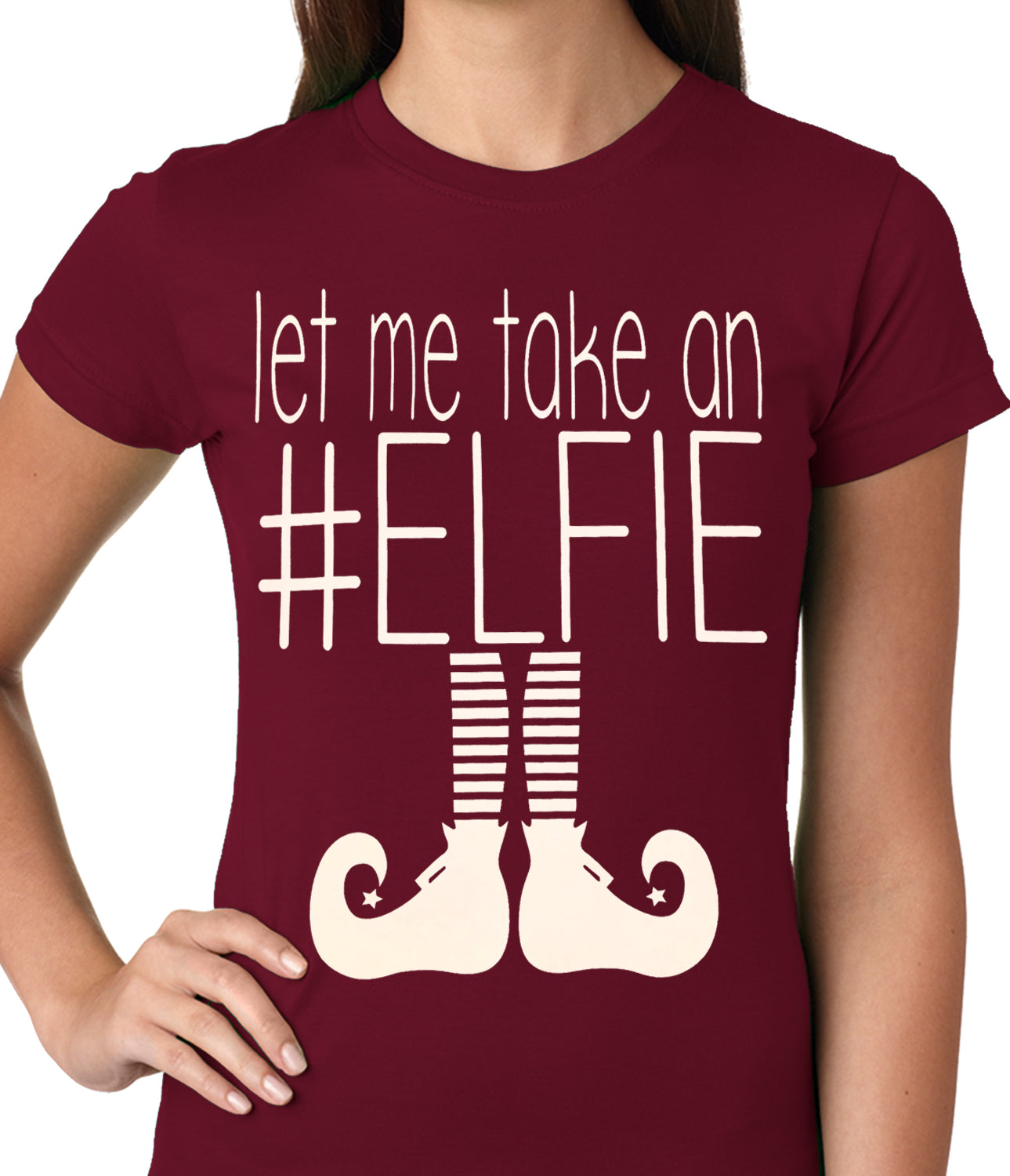 Ugly Christmas Tee - Let Me Take An #ELFIE Ugly Christmas Ladies T-shirt