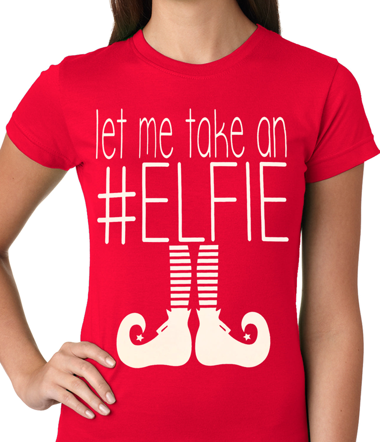 Ugly Christmas Tee - Let Me Take An #ELFIE Ugly Christmas Ladies T-shirt