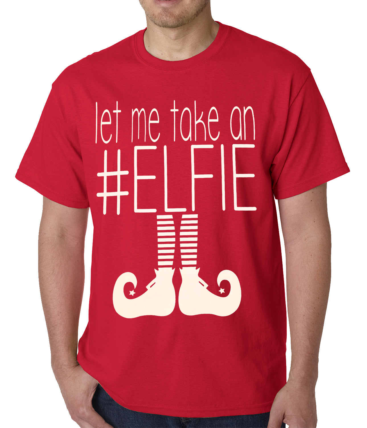Ugly Christmas Tee - Let Me Take An #ELFIE Ugly Christmas Mens T-shirt
