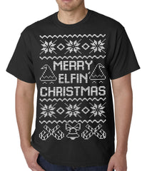 Ugly Christmas Tee - Merry Elfin Christmas Funny Ugly Christmas Mens T-shirt