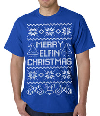 Ugly Christmas Tee - Merry Elfin Christmas Funny Ugly Christmas Mens T-shirt