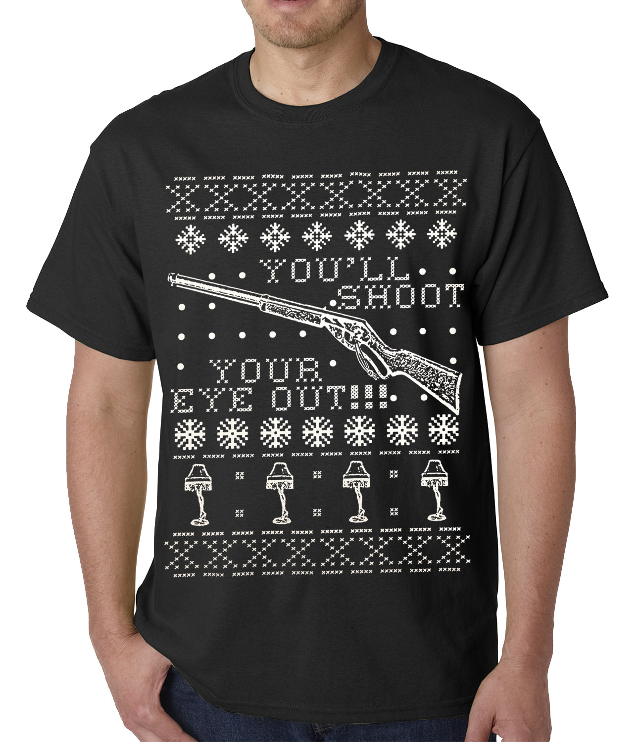 Ugly Christmas Tee - You'll Shoot Your Eye Out Ugly Christmas Mens T-shirt