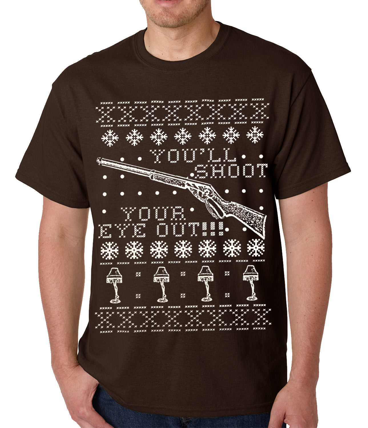 Ugly Christmas Tee - You'll Shoot Your Eye Out Ugly Christmas Mens T-shirt
