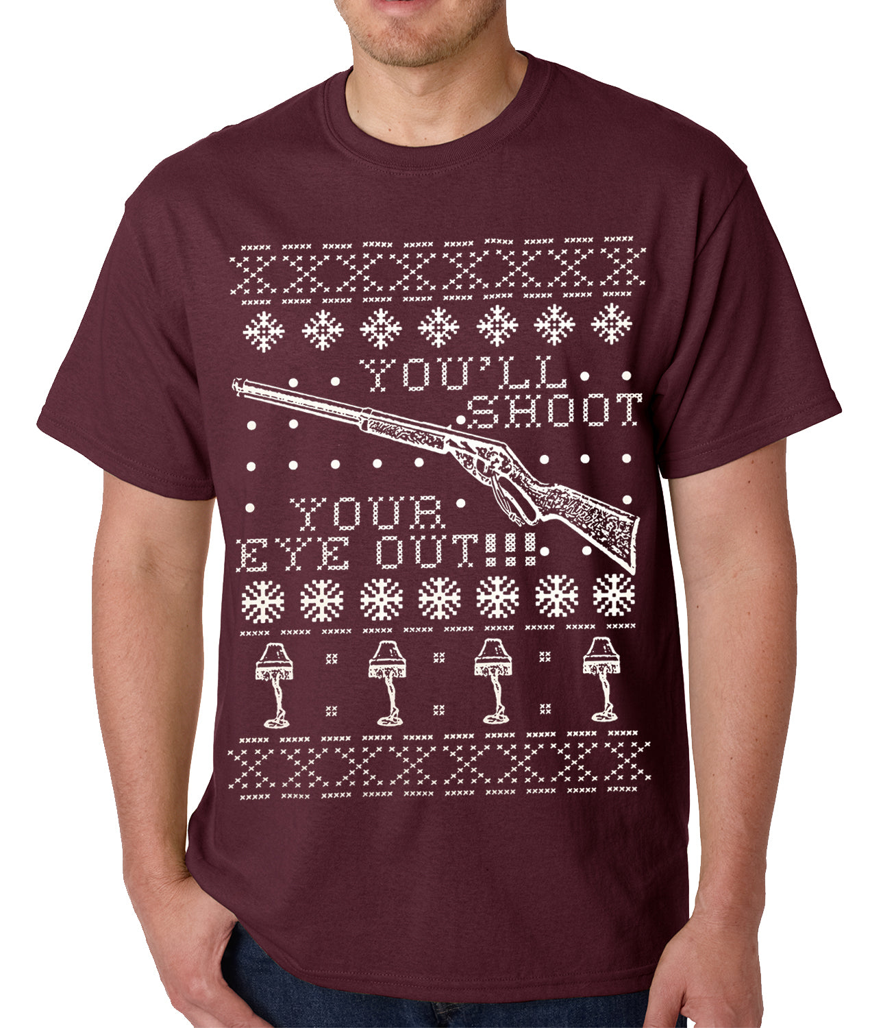 Ugly Christmas Tee - You'll Shoot Your Eye Out Ugly Christmas Mens T-shirt