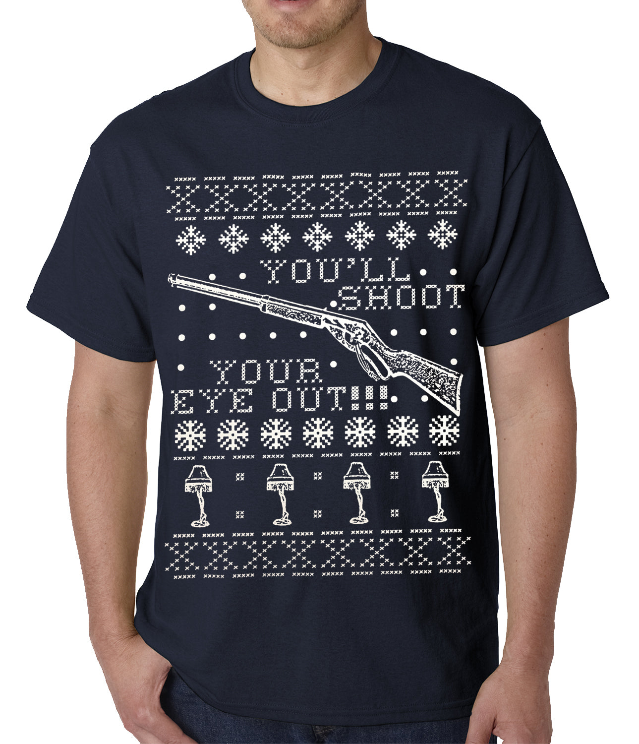 Ugly Christmas Tee - You'll Shoot Your Eye Out Ugly Christmas Mens T-shirt