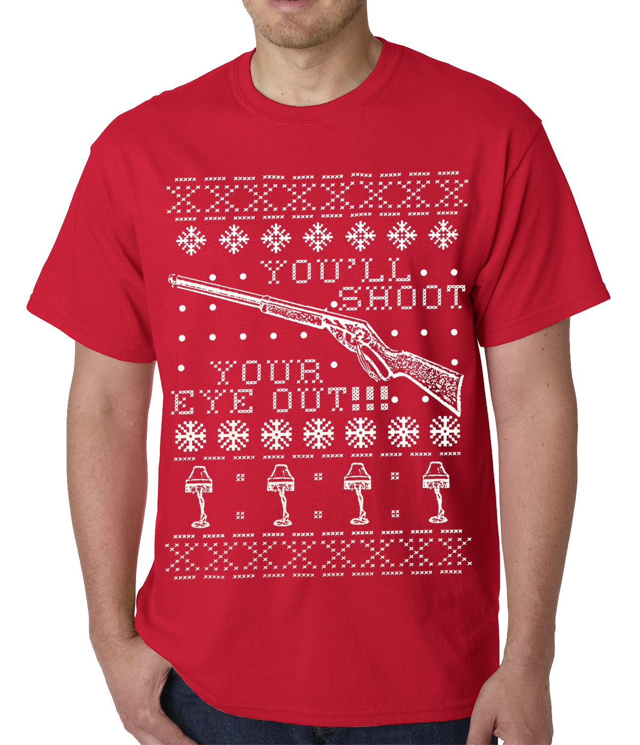 Ugly Christmas Tee - You'll Shoot Your Eye Out Ugly Christmas Mens T-shirt