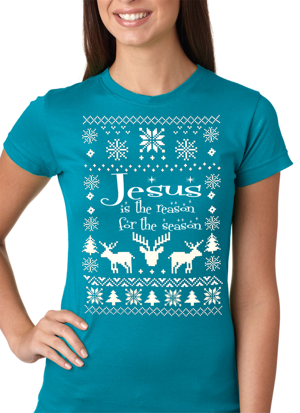 Ugly Christmas T-shirt Jesus is the Reason Girls T-shirt
