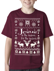 Ugly Christmas T-shirt - Jesus is the Reason Kids T-shirt