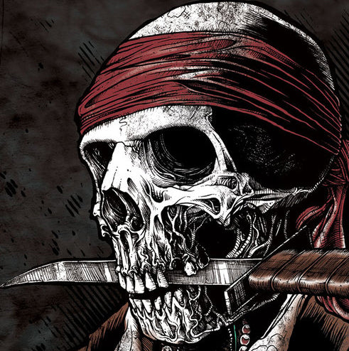 Undead Pirate Big Face Men's T-Shirt