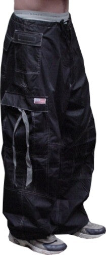 Unisex Basic UFO Pants with Contrast Stitching (Black/Grey)