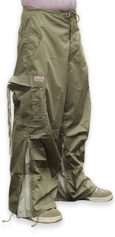 Unisex Basic UFO Pants with Expandable Bottoms (Moss/Lt Grey)