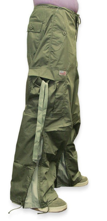 Unisex Basic UFO Pants with Expandable Bottoms (Moss/Lt Grey)