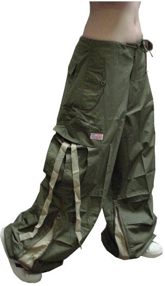 Unisex Basic UFO Pants with Expandable Bottoms  (Olive)