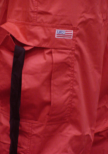 Unisex Basic UFO Pants with Expandable Bottoms (Red / Black)