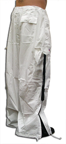 Unisex Basic UFO Pants with Expandable Bottoms (White / Black)