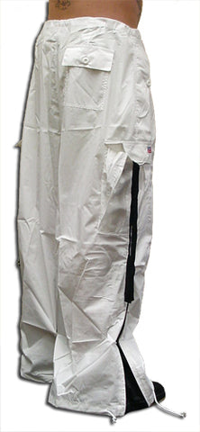 Unisex Basic UFO Pants with Expandable Bottoms (White / Black)