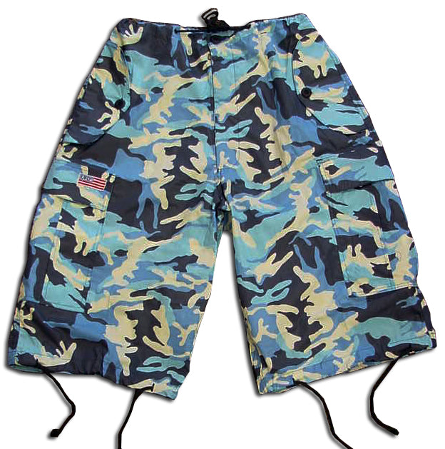 Unisex Basic UFO Shorts (Dark Blue Camo)