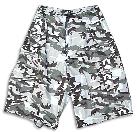 Unisex Basic UFO Shorts (Grey Camoflauge)