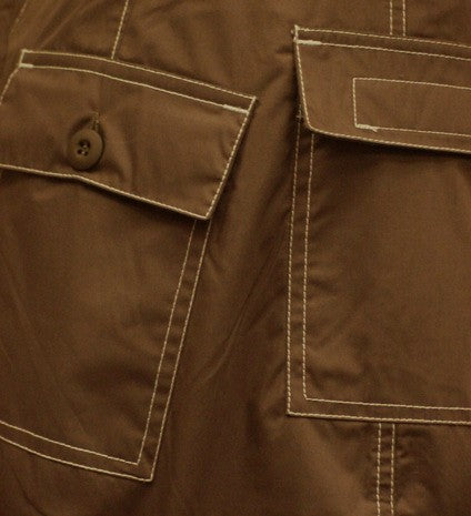 Unisex UFO Pants with Contrast Color (Brown/White)