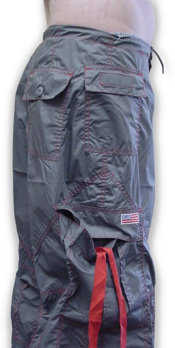 Unisex UFO Pants with Contrast Color (Grey/Red)