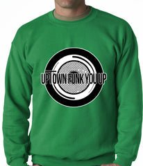 Uptown Funk You Up Record Adult Crewneck