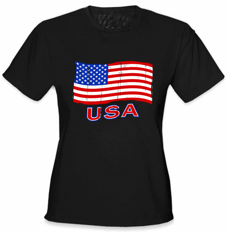USA Vintage Flag Girl's T-Shirt