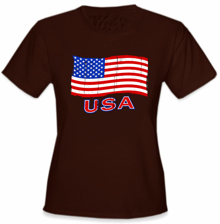 USA Vintage Flag Girl's T-Shirt