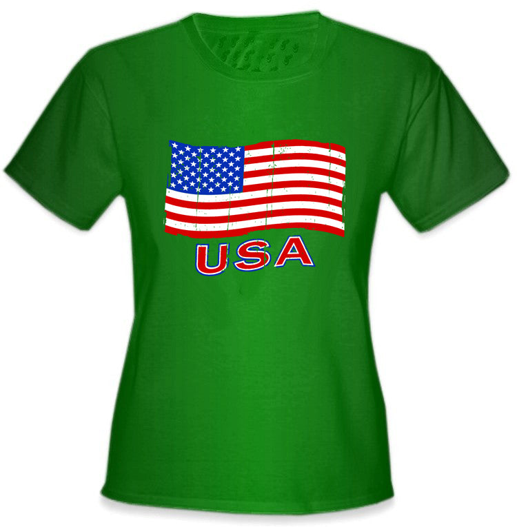 USA Vintage Flag Girl's T-Shirt