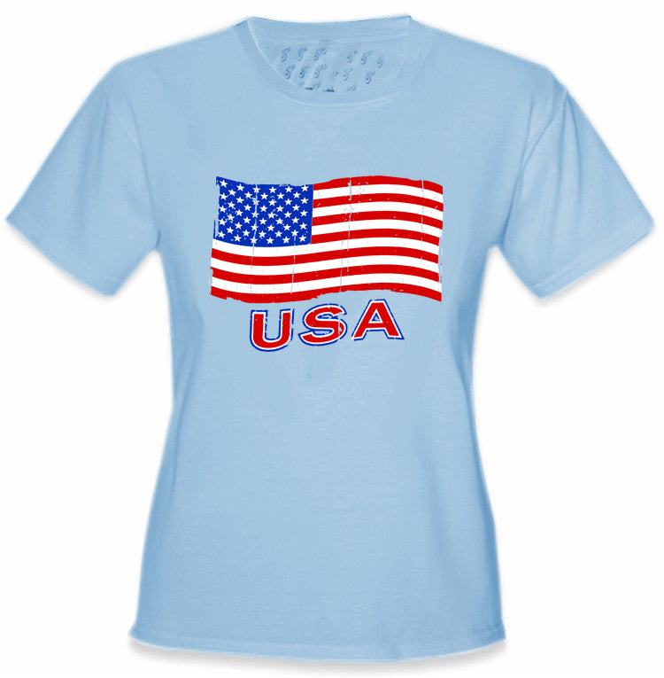 USA Vintage Flag Girl's T-Shirt