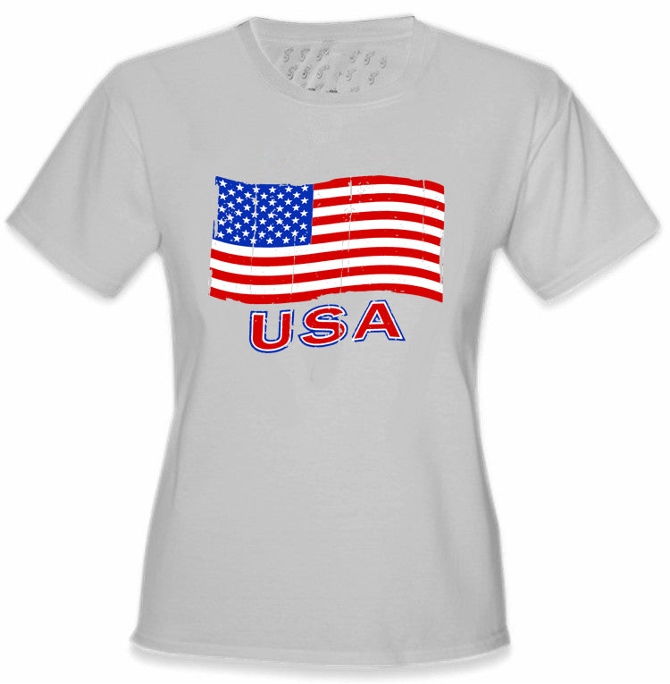 USA Vintage Flag Girl's T-Shirt