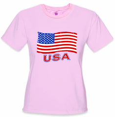 USA Vintage Flag Girl's T-Shirt