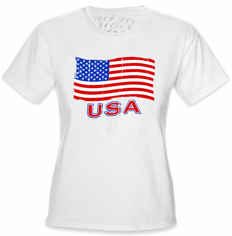 USA Vintage Flag Girl's T-Shirt