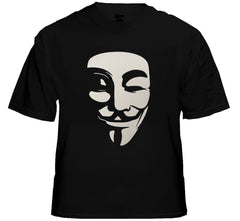 V For Vendetta Mask Men's T-Shirt (Black)